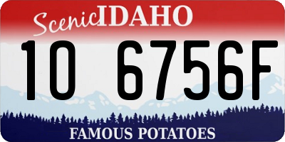 ID license plate 1O6756F