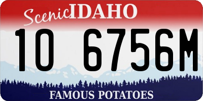 ID license plate 1O6756M