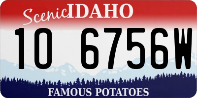 ID license plate 1O6756W