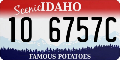 ID license plate 1O6757C