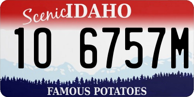 ID license plate 1O6757M