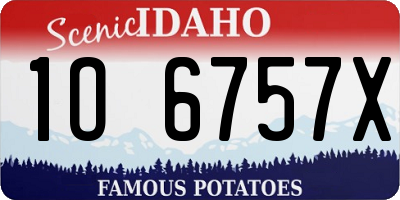 ID license plate 1O6757X