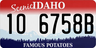 ID license plate 1O6758B
