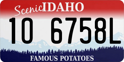ID license plate 1O6758L