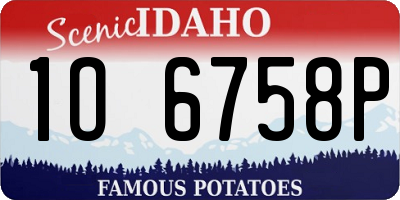 ID license plate 1O6758P