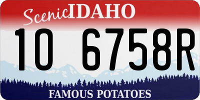 ID license plate 1O6758R