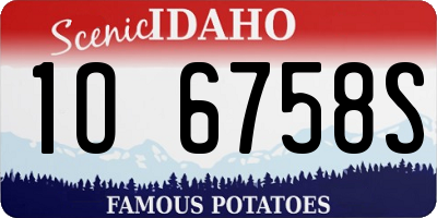 ID license plate 1O6758S