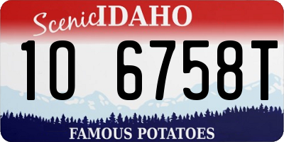 ID license plate 1O6758T