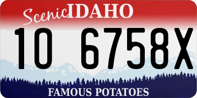 ID license plate 1O6758X