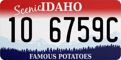 ID license plate 1O6759C