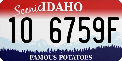 ID license plate 1O6759F