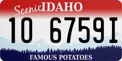 ID license plate 1O6759I