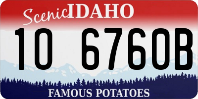 ID license plate 1O6760B