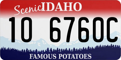ID license plate 1O6760C