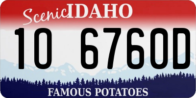 ID license plate 1O6760D