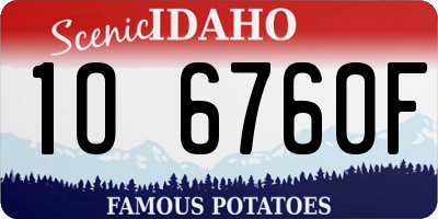 ID license plate 1O6760F