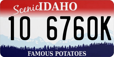 ID license plate 1O6760K