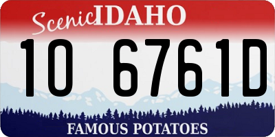 ID license plate 1O6761D