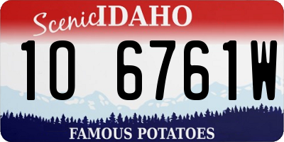 ID license plate 1O6761W