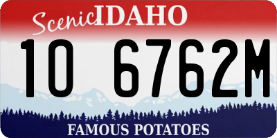 ID license plate 1O6762M