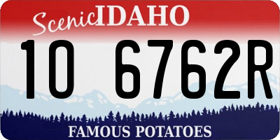 ID license plate 1O6762R