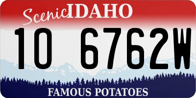 ID license plate 1O6762W