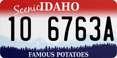ID license plate 1O6763A
