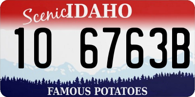 ID license plate 1O6763B