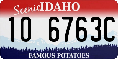 ID license plate 1O6763C
