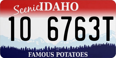 ID license plate 1O6763T