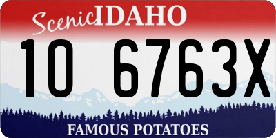 ID license plate 1O6763X
