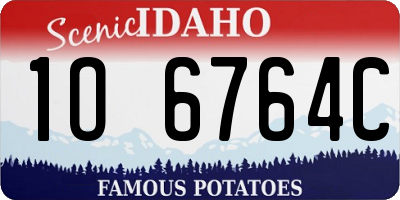 ID license plate 1O6764C