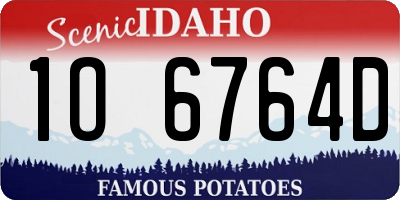 ID license plate 1O6764D