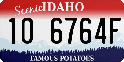 ID license plate 1O6764F