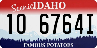 ID license plate 1O6764I