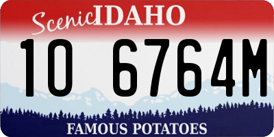 ID license plate 1O6764M