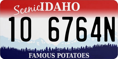 ID license plate 1O6764N