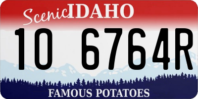ID license plate 1O6764R