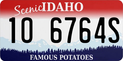 ID license plate 1O6764S