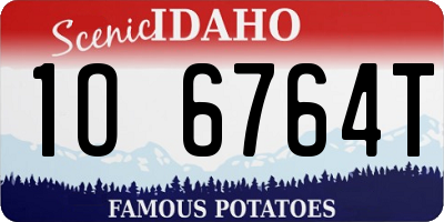 ID license plate 1O6764T