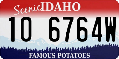 ID license plate 1O6764W