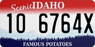 ID license plate 1O6764X
