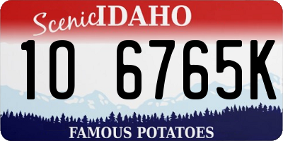 ID license plate 1O6765K