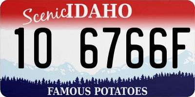 ID license plate 1O6766F