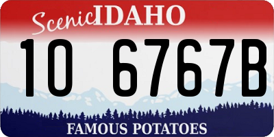 ID license plate 1O6767B