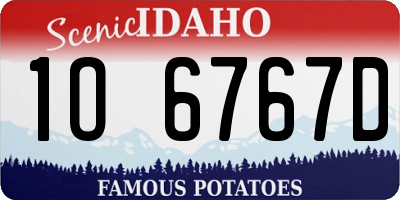 ID license plate 1O6767D