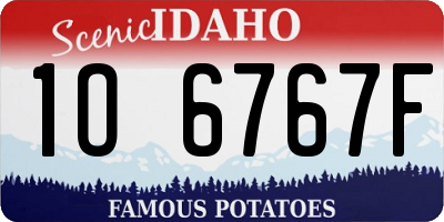 ID license plate 1O6767F