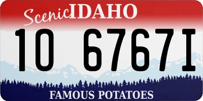 ID license plate 1O6767I