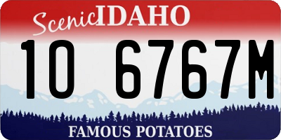 ID license plate 1O6767M