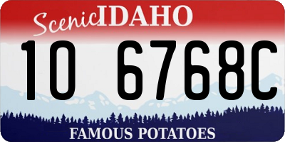 ID license plate 1O6768C
